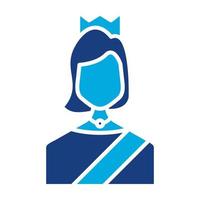 Queen Glyph Two Color Icon vector