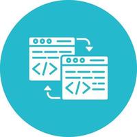 Code Refactoring Glyph Circle Background Icon vector