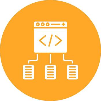 Code Framework Glyph Circle Background Icon vector