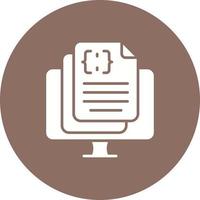 Programming Notes Glyph Circle Background Icon vector