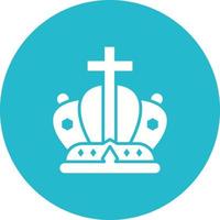 King Crown Glyph Circle Background Icon vector