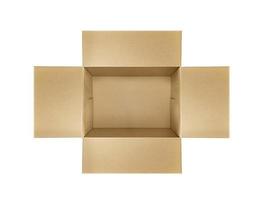 blank packaging boxes - open mockup, isolated on white background photo