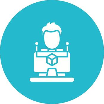 icono de fondo de círculo de glifo de desarrollador de software vector