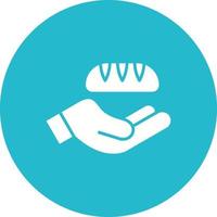 Bread Donation Glyph Circle Background Icon vector
