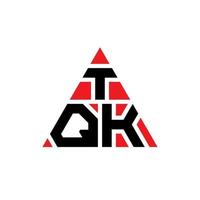 Diseño de logotipo de letra triangular tqk con forma de triángulo. monograma de diseño de logotipo de triángulo tqk. plantilla de logotipo de vector de triángulo tqk con color rojo. logotipo triangular tqk logotipo simple, elegante y lujoso.