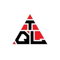 diseño de logotipo de letra triangular tql con forma de triángulo. monograma de diseño de logotipo de triángulo tql. plantilla de logotipo de vector de triángulo tql con color rojo. logotipo triangular tql logotipo simple, elegante y lujoso.