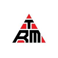 TRM triangle letter logo design with triangle shape. TRM triangle logo design monogram. TRM triangle vector logo template with red color. TRM triangular logo Simple, Elegant, and Luxurious Logo.