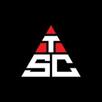 diseño de logotipo de letra triangular tsc con forma de triángulo. monograma de diseño de logotipo de triángulo tsc. plantilla de logotipo de vector de triángulo tsc con color rojo. logotipo triangular tsc logotipo simple, elegante y lujoso.