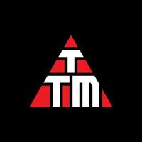 diseño de logotipo de letra triangular ttm con forma de triángulo. monograma de diseño de logotipo de triángulo ttm. plantilla de logotipo de vector de triángulo ttm con color rojo. logotipo triangular ttm logotipo simple, elegante y lujoso.