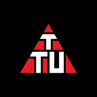 TTU triangle letter logo design with triangle shape. TTU triangle logo design monogram. TTU triangle vector logo template with red color. TTU triangular logo Simple, Elegant, and Luxurious Logo.