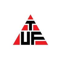 diseño de logotipo de letra de triángulo tuf con forma de triángulo. monograma de diseño de logotipo de triángulo tuf. plantilla de logotipo de vector de triángulo tuf con color rojo. logotipo triangular tuf logotipo simple, elegante y lujoso.