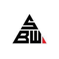 SBW triangle letter logo design with triangle shape. SBW triangle logo design monogram. SBW triangle vector logo template with red color. SBW triangular logo Simple, Elegant, and Luxurious Logo.