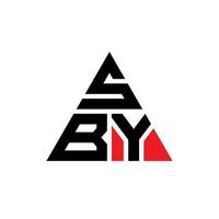 diseño de logotipo de letra de triángulo sby con forma de triángulo. monograma de diseño de logotipo de triángulo sby. plantilla de logotipo de vector de triángulo sby con color rojo. logo triangular sby logo simple, elegante y lujoso.