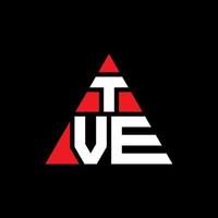 diseño de logotipo de letra triangular tve con forma de triángulo. monograma de diseño de logotipo de triángulo de tve. plantilla de logotipo de vector de triángulo tve con color rojo. logotipo triangular tve logotipo simple, elegante y lujoso.