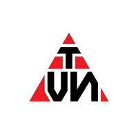 diseño de logotipo de letra triangular tvn con forma de triángulo. monograma de diseño de logotipo de triángulo tvn. plantilla de logotipo de vector de triángulo tvn con color rojo. logo triangular tvn logo simple, elegante y lujoso.