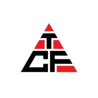 diseño de logotipo de letra triangular tcf con forma de triángulo. monograma de diseño de logotipo de triángulo tcf. plantilla de logotipo de vector de triángulo tcf con color rojo. logotipo triangular tcf logotipo simple, elegante y lujoso.
