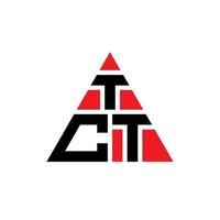 diseño de logotipo de letra triangular tct con forma de triángulo. monograma de diseño de logotipo de triángulo tct. plantilla de logotipo de vector de triángulo tct con color rojo. logotipo triangular tct logotipo simple, elegante y lujoso.