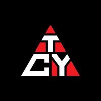 diseño de logotipo de letra triangular tcy con forma de triángulo. monograma de diseño de logotipo de triángulo tcy. plantilla de logotipo de vector de triángulo tcy con color rojo. logotipo triangular tcy logotipo simple, elegante y lujoso.