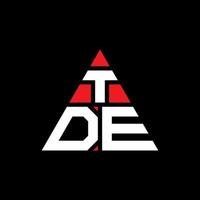 TDE triangle letter logo design with triangle shape. TDE triangle logo design monogram. TDE triangle vector logo template with red color. TDE triangular logo Simple, Elegant, and Luxurious Logo.