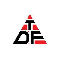 diseño de logotipo de letra de triángulo tdf con forma de triángulo. monograma de diseño de logotipo de triángulo tdf. plantilla de logotipo de vector de triángulo tdf con color rojo. logotipo triangular tdf logotipo simple, elegante y lujoso.