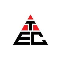 diseño de logotipo de letra triangular tec con forma de triángulo. monograma de diseño de logotipo de triángulo tec. plantilla de logotipo de vector de triángulo tec con color rojo. logotipo triangular tec logotipo simple, elegante y lujoso.