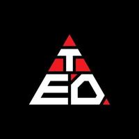 diseño de logotipo de letra triangular teo con forma de triángulo. monograma de diseño del logotipo del triángulo teo. plantilla de logotipo de vector de triángulo teo con color rojo. logotipo triangular teo logotipo simple, elegante y lujoso.