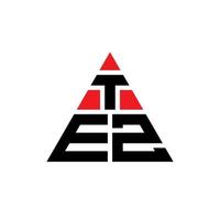 diseño de logotipo de letra triangular tez con forma de triángulo. monograma de diseño del logotipo del triángulo tez. plantilla de logotipo de vector de triángulo tez con color rojo. logotipo triangular tez logotipo simple, elegante y lujoso.