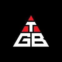 diseño de logotipo de letra triangular tgb con forma de triángulo. monograma de diseño de logotipo de triángulo tgb. plantilla de logotipo de vector de triángulo tgb con color rojo. logotipo triangular tgb logotipo simple, elegante y lujoso.