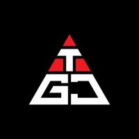 diseño de logotipo de letra triangular tgj con forma de triángulo. monograma de diseño de logotipo de triángulo tgj. plantilla de logotipo de vector de triángulo tgj con color rojo. logotipo triangular tgj logotipo simple, elegante y lujoso.