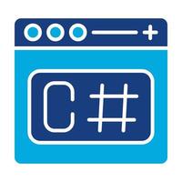 C Sharp Glyph Two Color Icon vector