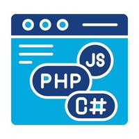 Coding Language Glyph Two Color Icon vector