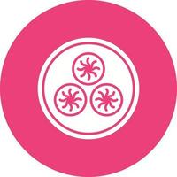Dim Sum Glyph Circle Background Icon vector