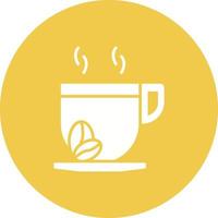 Coffee Break Glyph Circle Background Icon vector