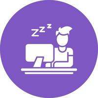 Lazy Work Glyph Circle Background Icon vector