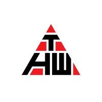diseño de logotipo de letra de triángulo thw con forma de triángulo. monograma de diseño de logotipo de triángulo thw. plantilla de logotipo de vector de triángulo thw con color rojo. thw logotipo triangular logotipo simple, elegante y lujoso.
