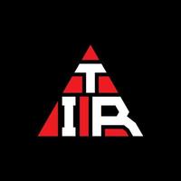 diseño del logotipo de la letra del triángulo tir con forma de triángulo. monograma de diseño del logotipo del triángulo tir. plantilla de logotipo vectorial de triángulo tir con color rojo. logotipo triangular tir logotipo simple, elegante y lujoso. vector