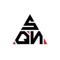 SQN triangle letter logo design with triangle shape. SQN triangle logo design monogram. SQN triangle vector logo template with red color. SQN triangular logo Simple, Elegant, and Luxurious Logo.