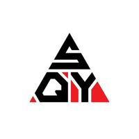 SQY triangle letter logo design with triangle shape. SQY triangle logo design monogram. SQY triangle vector logo template with red color. SQY triangular logo Simple, Elegant, and Luxurious Logo.