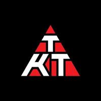 Diseño de logotipo de letra triangular tkt con forma de triángulo. monograma de diseño de logotipo de triángulo tkt. plantilla de logotipo de vector de triángulo tkt con color rojo. logotipo triangular tkt logotipo simple, elegante y lujoso.