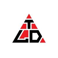 diseño de logotipo de letra triangular tld con forma de triángulo. monograma de diseño de logotipo de triángulo tld. plantilla de logotipo de vector de triángulo tld con color rojo. logotipo triangular tld logotipo simple, elegante y lujoso.