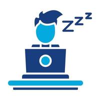 Sleepy Worker Glyph Two Color Icon vector