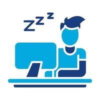 Lazy Work Glyph Two Color Icon vector