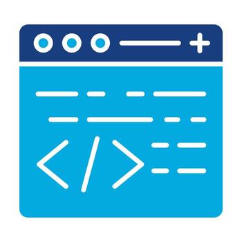 icono de dos colores de glifo de programación vector
