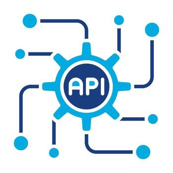 API Glyph Two Color Icon vector