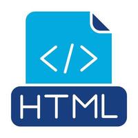 Html File Glyph Two Color Icon vector