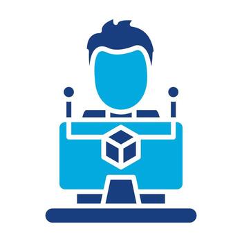 desarrollador de software glifo icono de dos colores vector