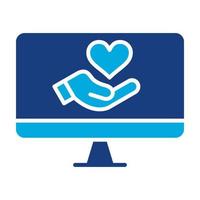 Online Donation Glyph Two Color Icon vector