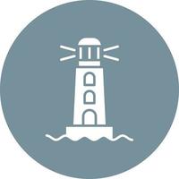 Lighthouse Glyph Circle Background Icon vector