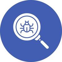 Search Bug Glyph Circle Background Icon vector