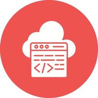 Cloud Coding Glyph Circle Background Icon vector